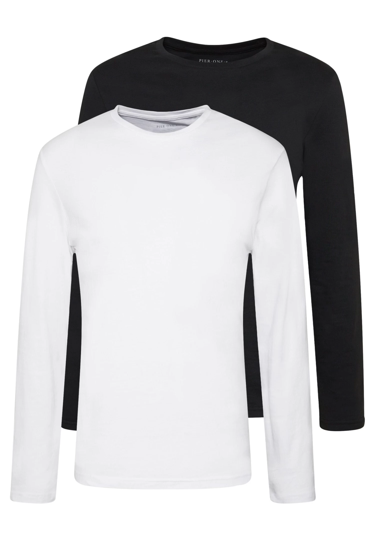 Pier One 2 Pack - Longsleeve - White/Black 1 Pier One 2 Pack - Longsleeve - White/Black