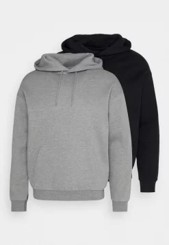 Pier One 2 Pack - Hoodie - Black/Mottled Grey