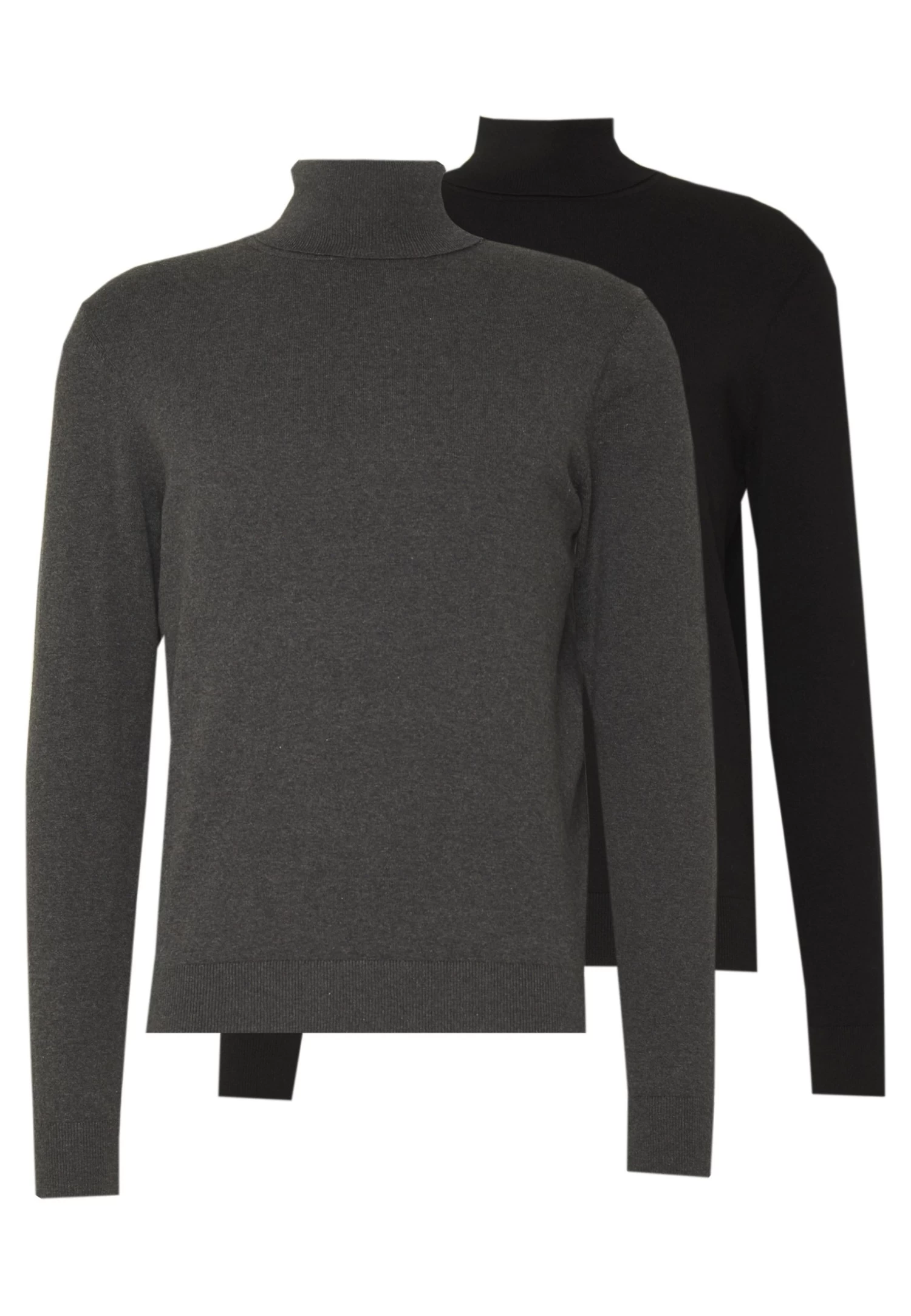Pier One 2 Pack - Basic Turtleneck - Trui - Black/Mottled Dark Grey 1 Pier One 2 Pack - Basic Turtleneck - Trui - Black/Mottled Dark Grey