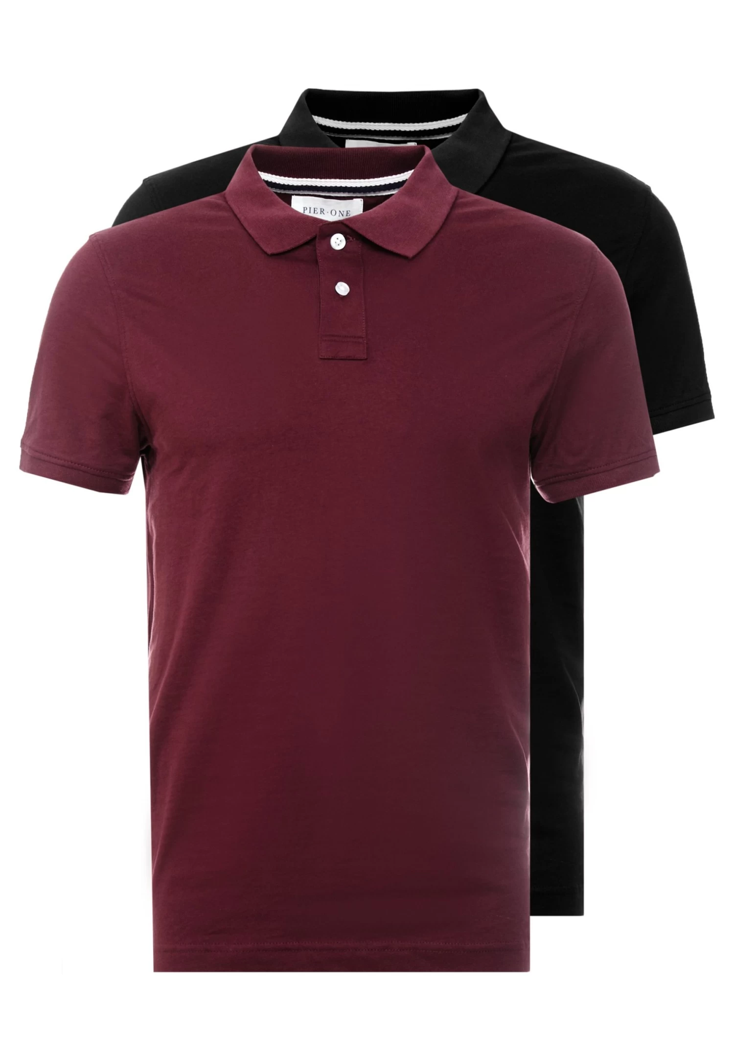 Pier One 2 Pack - Poloshirt - Bordeaux/Black 1 Pier One 2 Pack - Poloshirt - Bordeaux/Black