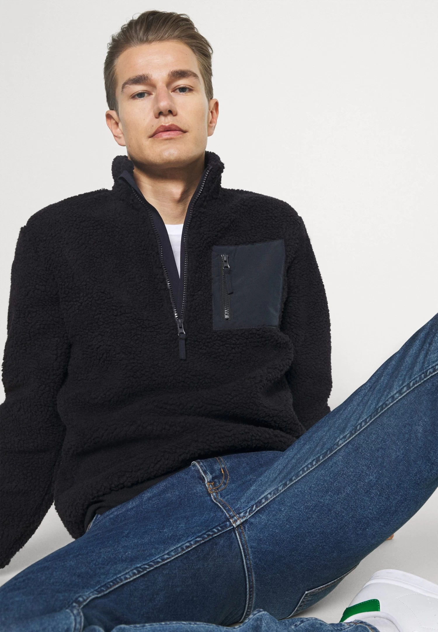 Pier One Fleece Trui - Dark Blue 5 Pier One Fleece Trui - Dark Blue - Afbeelding 5