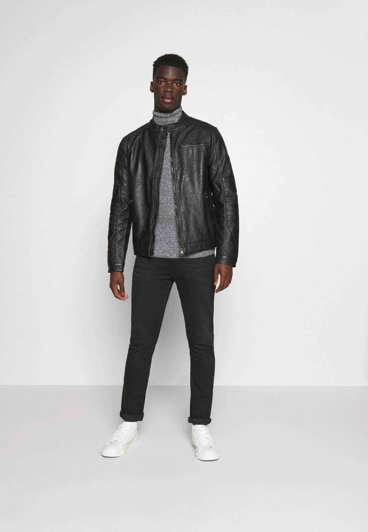 Pier One Muscle Fit Turtle - Trui - Mottled Grey 2 Pier One Muscle Fit Turtle - Trui - Mottled Grey - Afbeelding 2