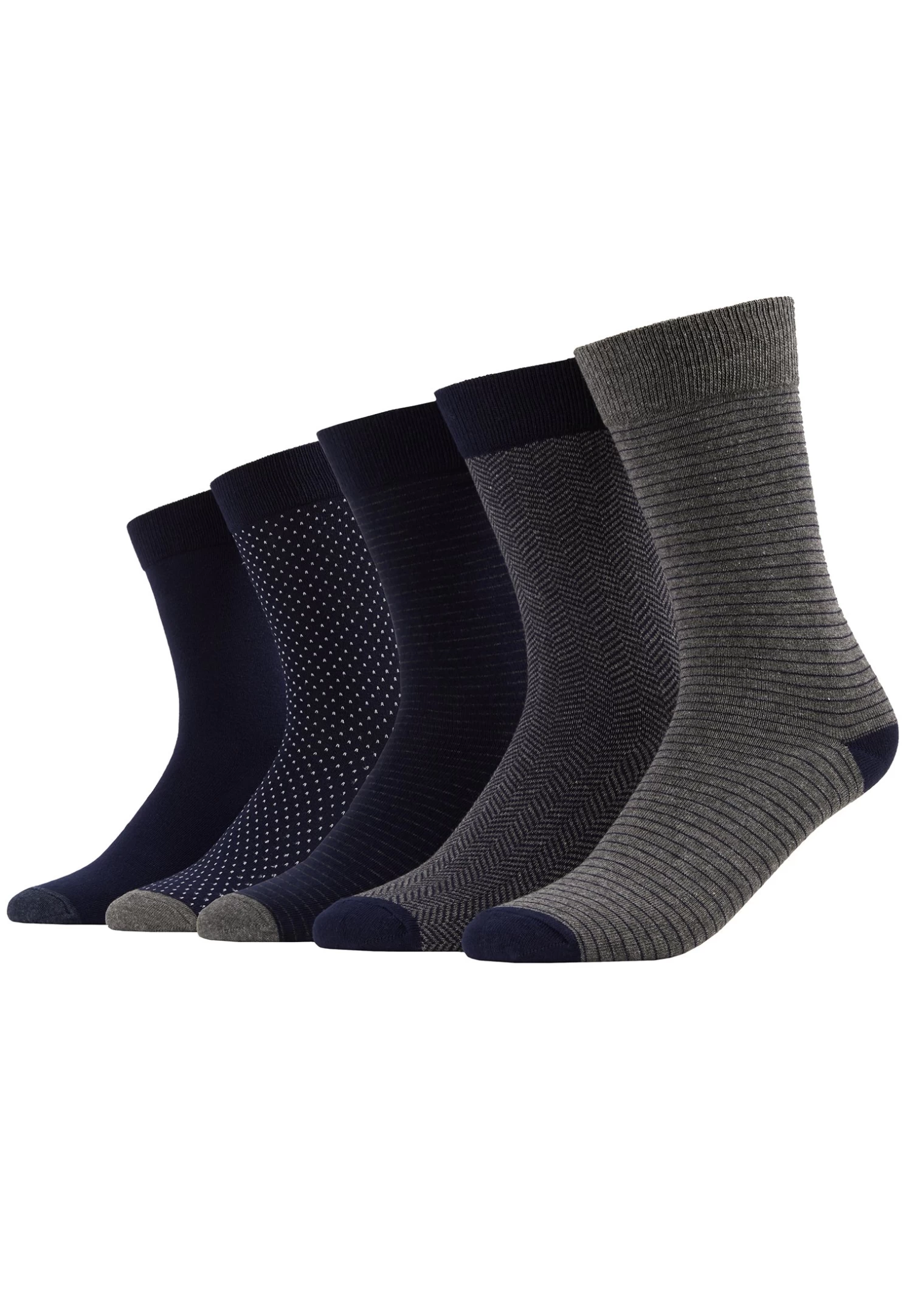Pier One 5 Pack - Sokken - Dark Blue/Mottled Grey 1 Pier One 5 Pack - Sokken - Dark Blue/Mottled Grey