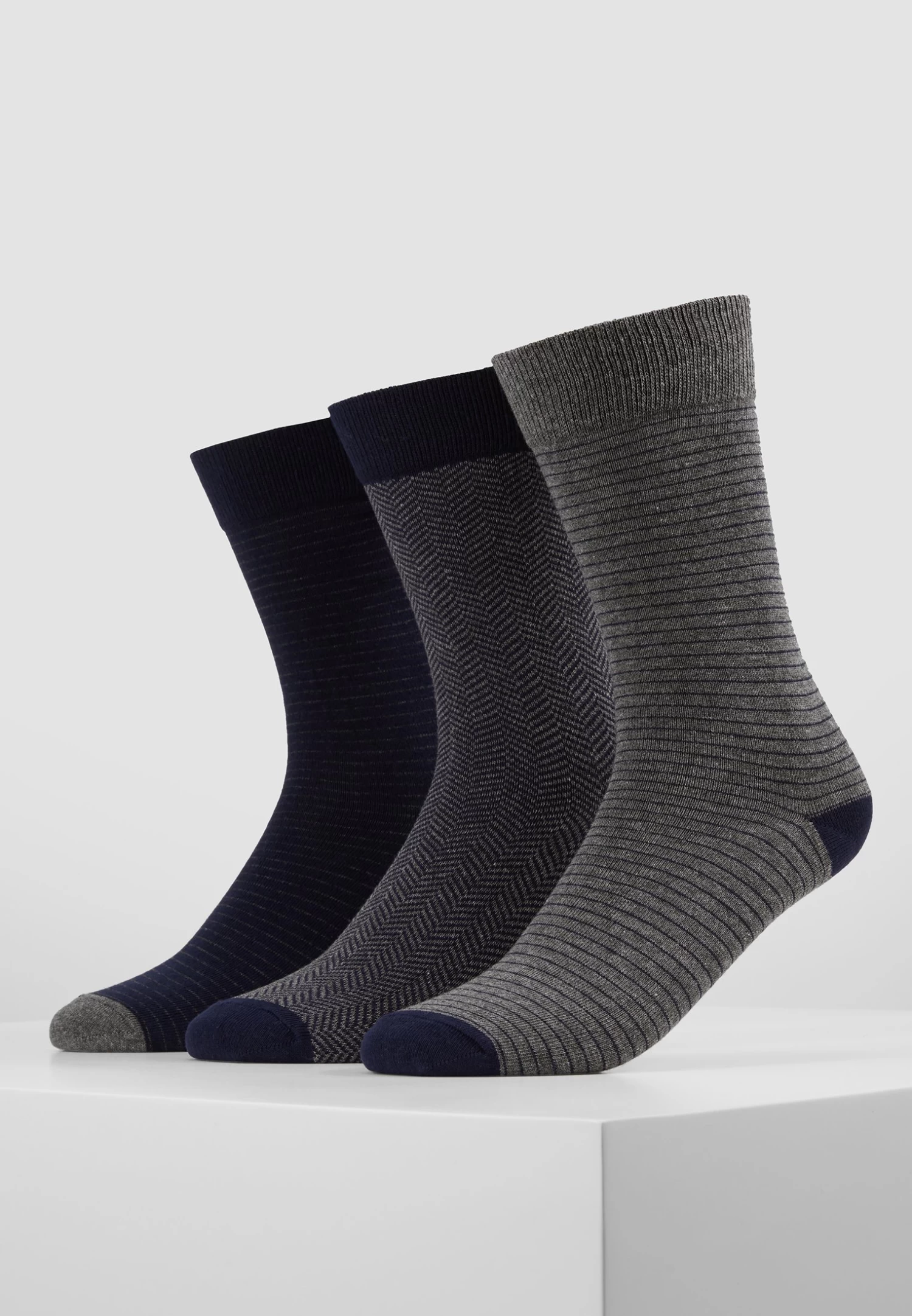 Pier One 5 Pack - Sokken - Dark Blue/Mottled Grey 2 Pier One 5 Pack - Sokken - Dark Blue/Mottled Grey - Afbeelding 2