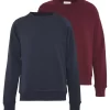 Pier One 2 Pack - Sweater - Dark Blue/Bordeaux